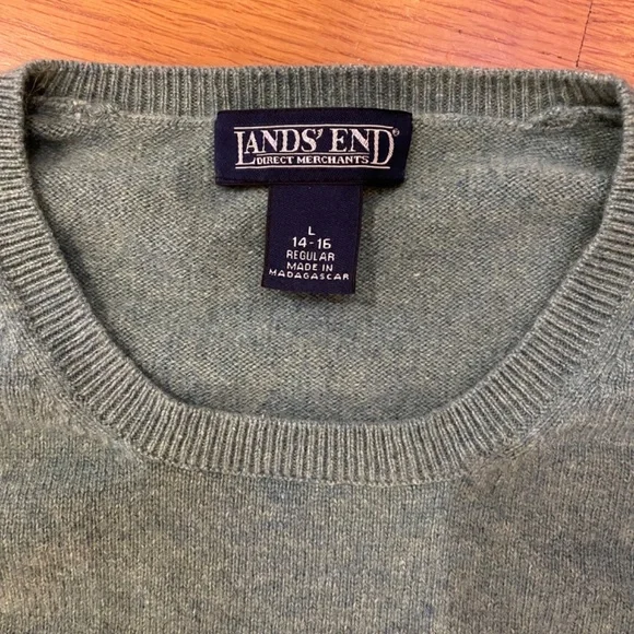 Lands’ End Women’s Heathered Cashmere Sweater, Size L - Picture 6 of 9